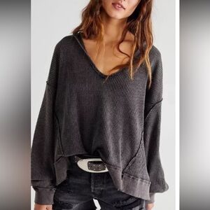 Free people waffle knit shirt